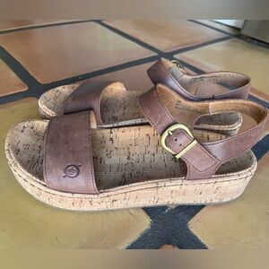 Born Sari leather Cork Platform